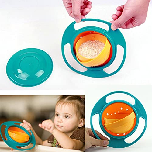 Kagodri Tazón de giroscopio para bebé, cuenco de equilibrio giratorio de 360°, los niños evitan derrames de alimentos