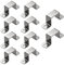 SCRTB Square Pipe Clamp 10 Pcs Square Oblong Pipe Clamp,Stainless Steel Square Tube Buckle,U-Shaped Pipe Clamp,Horseback Pipe Saddle Clamp Buckle (25mm), Silver