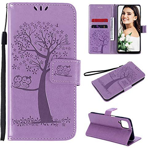 FCHUI for Samsung A22 5G Case, for Samsung Galaxy A22 5G Case Leather Wallet Book Flip Folio Stand View Cover with Card Slots Compatible with Phone Case Cover