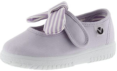 victoria Merceditas Unisex Ojalá Lona & Tira Adherente & Lazo Rayas 105110 para Niños Lirio 29