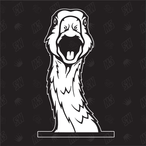 speedwerk-motorwear Gans Version 3 - Aufkleber, Autoaufkleber, Sticker, Gänse, Gänserich, Küken, Geflügel, Bauernhof, Tiere, Farmanimals, Farmtiere (AUCH MIT Wunschname MÖGLICH)