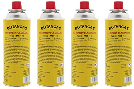 CLEARFEE Cartouche de gaz butane MSF-1a - 227 g (520 ml) - Pour réchaud à gaz, chauffage à gaz, brûleur à gaz, désherbeur (4 bouteilles)