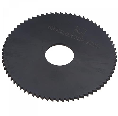 sourcing map Kreissägeblatt 63mm (2-1/2) Durchm. 2mm Dick 72 Zähne, Fräser aus 6542 Hochgeschwindigkeitsstahl (HSS) mit 16mm Dorn zum Metall und Holz Schneiden