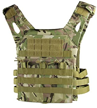 OrangeClub Herren Taktische Plattenträger Rüstung Weste Training Tops Militär Einstellbar Angriff für Airsoft Paintball CS SWAT Wargame Jagd Outdoor Sport
