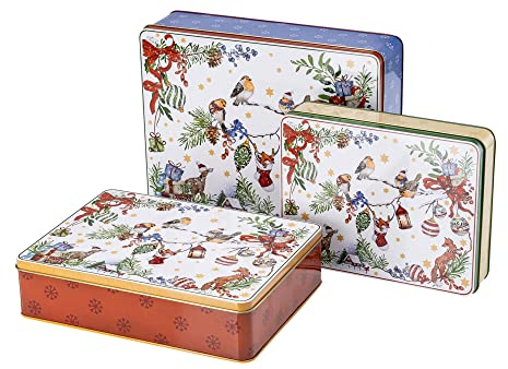 Hutschenreuther Sammelserie 2022 Leise rieselt der. Set 3 Plätzchendosen, 02463-727210-05583, Mehrfarbig