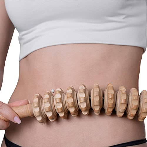 Appareil Anti Cellulite pour la Maderothérapie, Rouleau de Massage Réduit la Cellulite Sur les Jambes et les Fesses, Massage Bois, Accessoires de Massage Manuel, Masseur Anti Cellulite Thermikoa