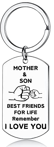 YEEQIN Schlüsselanhänger für Mutter, Geschenk zum Geburtstag, Weihnachten, Mutter von Son Remember I Love You Schlüsselanhänger, Geschenke für Mutter, Muttertagsgeschenk (Mutter Sohn)