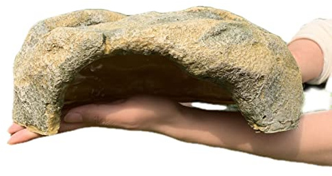 Extra Large Resin Reptile Hide for Ball Pythons, Lizards, Leopard Geckos, Bearded Dragons - Simulation Rock Hideout Cave for Habitat, Turtle Terrarium Decor