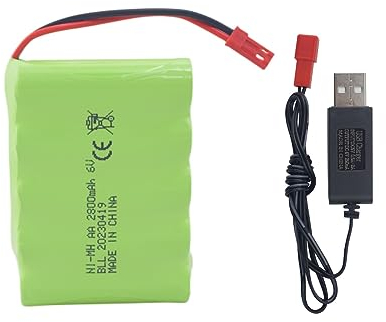 1PCS 6.0V 2800mah AA Batteria Ricaricabile JST-2P Spina con Cavo di Ricarica USB per Nuovo Huina 540 Dump 520 RC Bulldozer e 510 Escavatore 540 Camion di Costruzione RC Auto Batteria