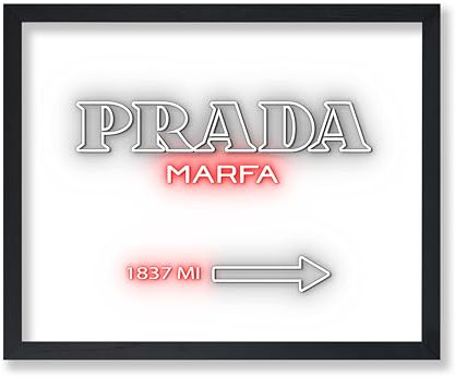 Poster Master Prada Poster – Neon Prada Zeichen Druck – Modekunst – Glamouröses Geschenk für Frauen, Fashionista, Designer-Fans – schicke Typografie-Dekoration für Badezimmer, Mädchenzimmer,