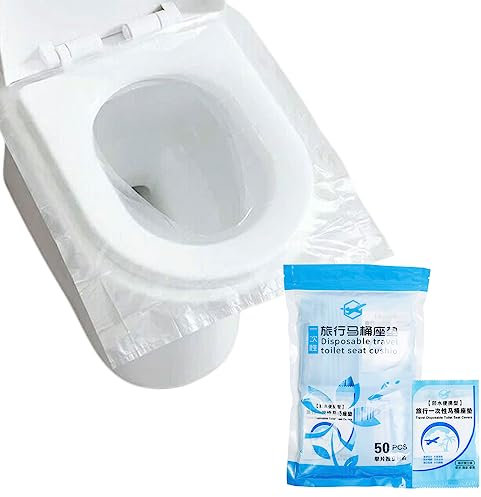 50 Pcs Disposable Toilet Seat Covers Travel Toilet Seat Paper Waterproof Portable Potty Seat Cover for Kids Pregnant Travel Hospital Public Toilet Hotel Individually Wrapped
