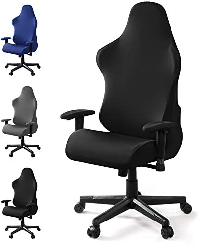 Housses de chaise de gaming, Housses de chaise de jeu Extensibles Housse Chaise Gaming Universel Housse de Chaise de Bureau Lavable Housse de Chaise pour chaise de jeu d'ordinateur,de course-Noir,2PCS