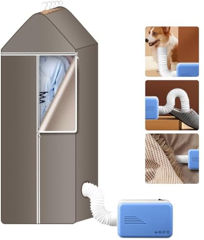 ConBlom Secadora eléctrica portátil, mini secadora de ropa, soporte para secadora de aire caliente y frío, modo doble, vertical, secado rápido, para todas las telas