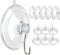Navoys Pack of 12 40mm Suction Cup Hooks - Premium PVC Cups with Metal Hooks, Window Glass Suction Cups, Ideal for Bathrooms, Towels, Sponges, Wreaths or Kitchen Utensils