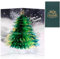 Pop-Up Karte Weihnachten Weihnachtsmarkt, 3D Weihnachtsbaum Weihnachtskarte mit Umschlag, 3D Pop Up Weihnachten Karten, Popup Klappkarte mit Weihnachtsbaum für Kinder, Frauen und Männer