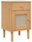 vidaXL Nachttisch, Nachtschrank Rattan-Look, Nachtkommode mit Stauraum für Schlafzimmer, Nachtkonsole Beistelltisch, Braun Massivholz Kiefer