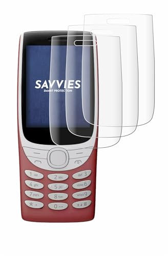 savvies 4 Pièces Full-Screen Ecran Protection pour Nokia 8210 4G Full Cover Film Protection 3D Curved [Couverture Complète, Transparente]