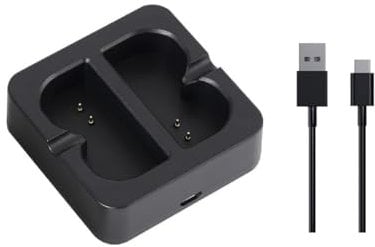 Ring battery charger, compatible with ring doorbell 2/3/3Plus/4, ring spotlight camera/solar floodlight, ring endoscope camera, and Stick Up camera solar cells [dual port]