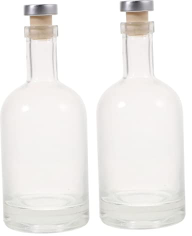 Milisten 500ml Thick Glass Wine Bottles Vodka Liquor Bottle Wide Mouth Easy to Clean Elegant Design