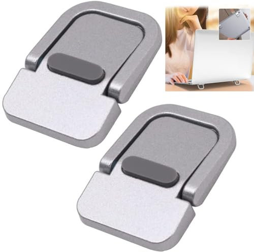 LiJuanWang Laptop Stand, Pack of 2 Foldable Laptop Stand, Self-Adhesive Computer Holder, Mini Laptop Stand, Invisible Laptop Holder, Compatible with Many Laptops (Silver)