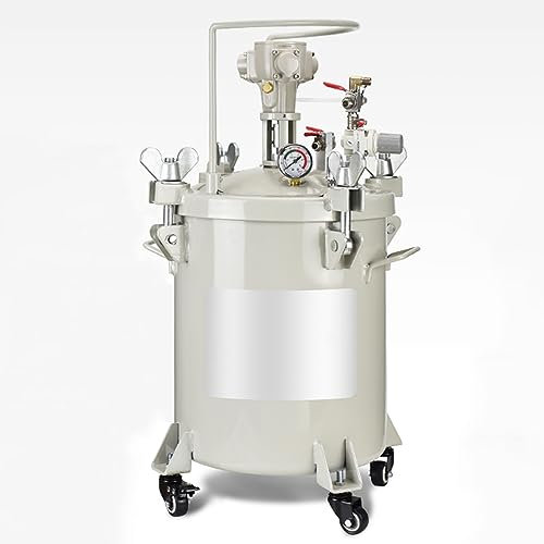 10L/2.5gal Pressure Pot Paint Tank, Air Tools Pressure Pot, 304 Stainless Steel Liner, with Barrel Pressure Gauge, for Large Volume Painting and Autobody