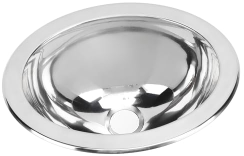 Évier Ovale en Acier Inoxydable, évier de Cuisine pour Camping-car, évier de Salle de Bain avec Trou de Vidange de 40Mm, évier Simple, évier de Bar de Cuisine, pour Caravanes