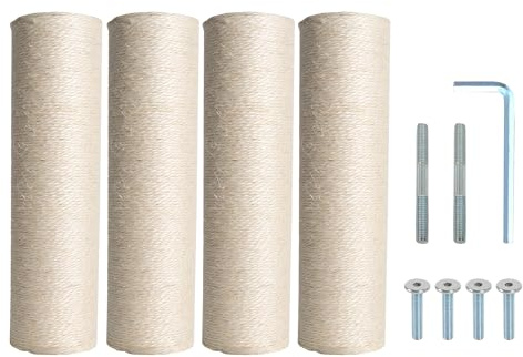 Dimaka Griffoir de rechange pour chat (Beige-4 poteaux, 20 cm)