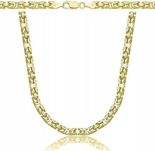 AMAR OPRAVA königskette ketten für herren gold 925/585 14k, kette herren - halskette herren, panzerkette herren 925 silber mit gold 14k 70 cm - herren schmuck, italienische Qualität,Breite 4,5 mm