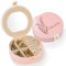 WASHNN Personalisierte Schmuckschatulle, Reise-Schmuckkästchen, PU Kleine Schmuckschatulle, Reise-Mini-Schmuckkästchen, geeignet für Ringe, Ohrringe, Armbänder, Halsketten (Rund rosa)