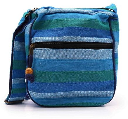 Large Nepal Sling Bag Adjustable Strap Blue Rivers Nepal Sling Bag
