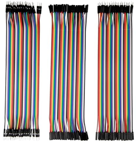 3er Set Jumper Kabeln 20cm, Dupont Kabel für Breadboard 40x Maschio-Femmina, 40x Maschio-Maschio, 40x Femmina-Femmina, Kabel Steckbrücken, Jumper Wire für Arduino, Raspberry Pi, DIY Elektronik