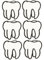 Zahn Aufnäher Zahnfee Patches 5,5cm x 5cm 6 Stk für DIY Kostüm Fasching Karneval