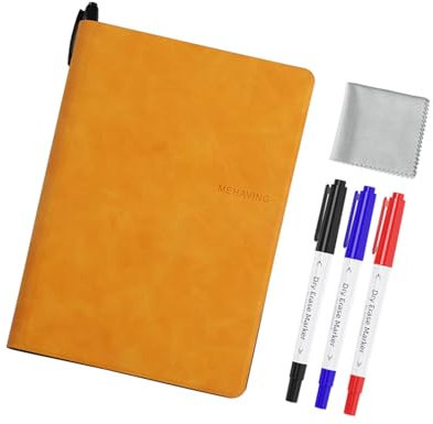 kokdid Doppelseitiges magnetisches Wboard-Notizbuch mit löschbarem Marker, tragbare Schreibtafel für Büro, Meeting, Schreiben, Zeichnen