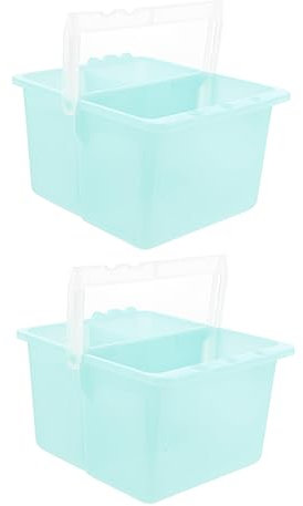LALAFINA Paint Brush Washer Bucket 2Pcs Plastic Artist Brush Cleaning Pot with Handle for Watercolour Acrylic Oil Painting Tools