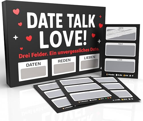 TIPSI Date Talk Love – Das Rubbelos Spiel für Paare ab 18 | 38 Überraschungskarten mit Date Ideen, Fragen & Challenges | Paar Spiele für Erwachsene | Romantisches Geschenk für Pärchen
