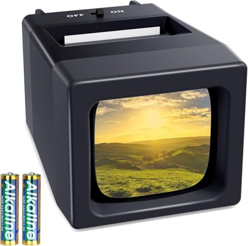 35mm Slide Viewer & Projector, 2X Magnification and LED Lighted Illuminated Viewing Slide Projector for Old Slides (2AAA Batteries included)