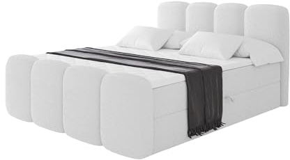 ALTDECOR Boxbett mit H3-Matratze Fußteil NINA-Z - 200x200 - Weiß