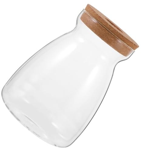 GARIOUANS Mikro Terrarium Glasflasche mit Korkdeckel Rundes Pflanzgefäß für Hydrokultur Luftdichtes Pflanzer Glas für Sukkulenten und Betta Fische Dekoration für Tisch und Garten