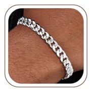 Maxcate 925 Silber Armbänder für Herren - 3MM Breit Silber Kubanische Armband Schmuck Geschenke für Papa Freund Ehemann Sohn 18/19/20.3/22.8CM
