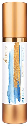 VICOPURA Mjuti C, basische Schneealgen Creme, Schutz vor vorzeitiger Hautalterung, Antioxidantien, Vitamine, Arganöl, Acaiöl, Feuchtigkeit spendender Hyaluronkomplex, 50ml