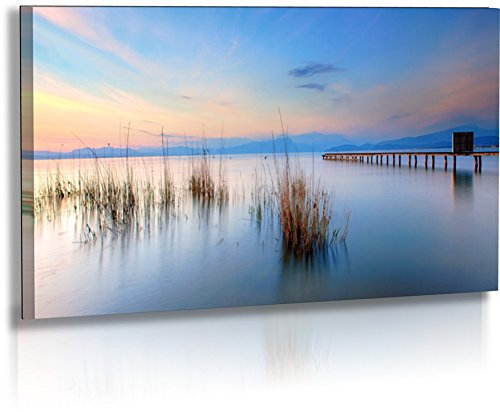 Fotoatelier Dirk Haas Premium Acrylglasbild XXL - Natur - Landschaft - Italien - Gardasee - Sonnenuntergang - Steg - Acrylglas : 80 cm x 40 cm