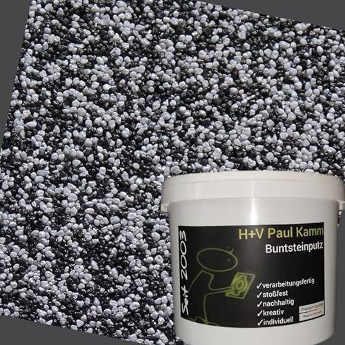 20kg Buntsteinputz Mosaikputz 1-2mm SOP23 Schwarz/Grau Wandputz - Hergestellt in Bayern -