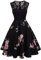 AXOE Womens 1950s Floral Printed Swing Party Dress Sleeveless F4, UK Size 12-14, L