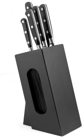 Sabatier Trompette Origin - Bloc spaghetti en bois noir avec 5 couteaux de cuisine