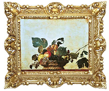 Idea Casa Bild Caravaggio Bilderrahmen Stil Barock in verschiedenen Farben Druck Vintage 45 x 37 cm (Gold)