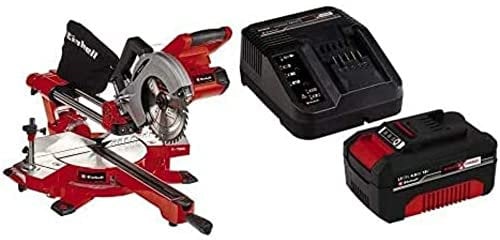 Einhell TE-SM 36/210 Li - Solo Power X-Change Cordless Sliding Mitre Saw - Supplied with 4.0Ah Battery & Charger