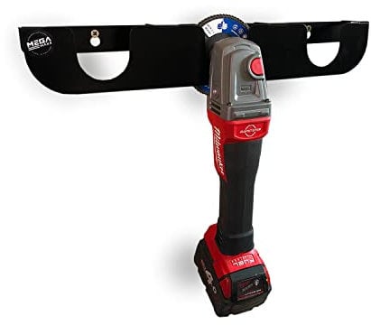 MegaMaxx 4 Inch 3 Angle Grinder Storage Bracket Holder - Black Wall Mounted Hook Clip Tool Store with Grinder Disc Bracket for Workshop, Warehouse - British Steel