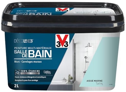 V33 Peinture Multi-Matériaux Salle de bain Deco Lab Aigue marine 2 L