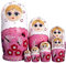 ISAKEN Lot de 7 poupées russes traditionnelles gigognes en bois peint à la main pour enfants