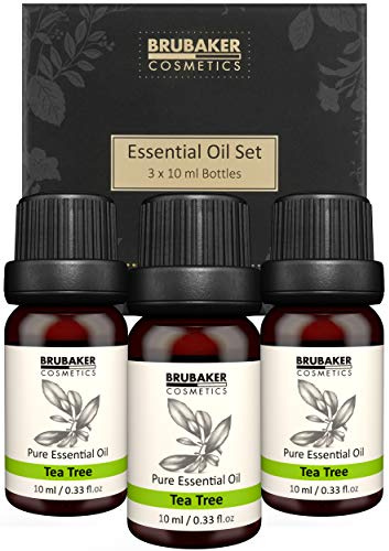 BRUBAKER Cosmetics 3er-Set Teebaum Öl - Insektenstiche, Juckreiz - Ätherische Öle Aromatherapie Geschenkset 3 x 10 ml Teebaumöl Vegan
